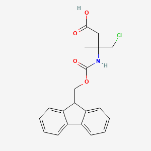molecular formula C20H20ClNO4 B2524818 N-Fmoc-(+/-)-3-amino-4-chloro-3-methylbutanoic acid CAS No. 1335042-84-6
