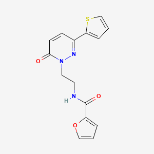 molecular formula C15H13N3O3S B2524819 N-(2-(6-oxo-3-(thiophen-2-yl)pyridazin-1(6H)-yl)ethyl)furan-2-carboxamide CAS No. 946264-50-2