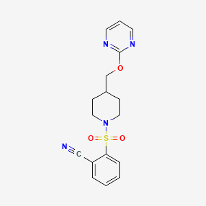2-[4-(Pyrimidin-2-yloxymethyl)piperidin-1-yl]sulfonylbenzonitrile