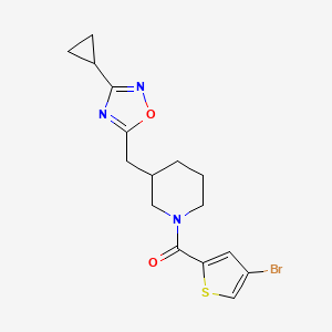 (4-Bromothiophen-2-yl)(3-((3-cyclopropyl-1,2,4-oxadiazol-5-yl)methyl)piperidin-1-yl)methanone