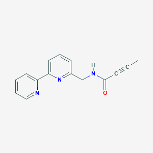 molecular formula C15H13N3O B2524843 N-[(6-Pyridin-2-ylpyridin-2-yl)methyl]but-2-ynamide CAS No. 2411243-93-9