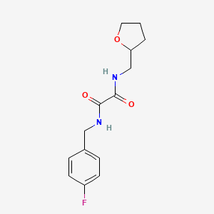 molecular formula C14H17FN2O3 B2524847 N'-[(4-fluorophenyl)methyl]-N-(oxolan-2-ylmethyl)oxamide CAS No. 702650-05-3