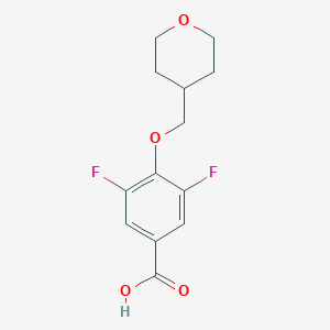 molecular formula C13H14F2O4 B2524848 3,5-Difluoro-4-(oxan-4-ylmethoxy)benzoicacid CAS No. 1283981-13-4