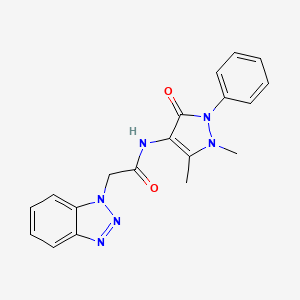 molecular formula C19H18N6O2 B2524855 2-(benzotriazol-1-yl)-N-(1,5-dimethyl-3-oxo-2-phenylpyrazol-4-yl)acetamide CAS No. 924239-34-9