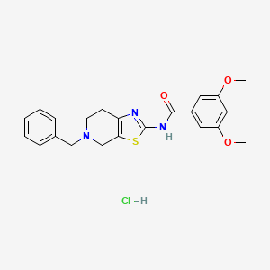 molecular formula C22H24ClN3O3S B2524859 N-(5-benzyl-4,5,6,7-tetrahydrothiazolo[5,4-c]pyridin-2-yl)-3,5-dimethoxybenzamide hydrochloride CAS No. 1184988-89-3