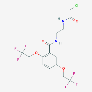 B2524862 N-{2-[(2-chloroacetyl)amino]ethyl}-2,5-bis(2,2,2-trifluoroethoxy)benzenecarboxamide CAS No. 338404-61-8