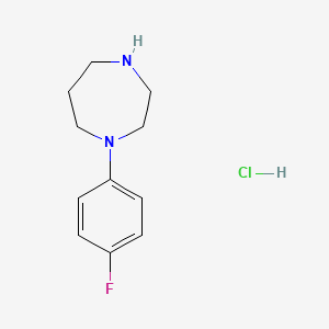 molecular formula C11H16ClFN2 B2524868 1H-1,4-Diazepine, 1-(4-fluorophenyl)hexahydro-, hydrochloride (1:1) CAS No. 263409-96-7