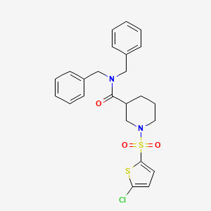 molecular formula C24H25ClN2O3S2 B2524869 N,N-dibenzyl-1-((5-chlorothiophen-2-yl)sulfonyl)piperidine-3-carboxamide CAS No. 921576-50-3
