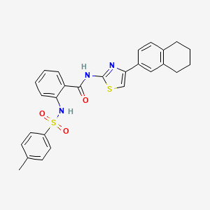 molecular formula C27H25N3O3S2 B2524875 2-[(4-甲基苯基)磺酰氨基]-N-[4-(5,6,7,8-四氢萘-2-基)-1,3-噻唑-2-基]苯甲酰胺 CAS No. 683777-56-2