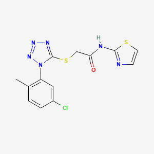 molecular formula C13H11ClN6OS2 B2524888 2-((1-(5-氯-2-甲苯基)-1H-四唑-5-基)硫代)-N-(噻唑-2-基)乙酰胺 CAS No. 874467-69-3
