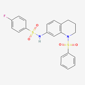 4-fluoro-N-(1-(phenylsulfonyl)-1,2,3,4-tetrahydroquinolin-7-yl)benzenesulfonamide