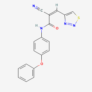 (Z)-2-cyano-N-(4-phenoxyphenyl)-3-(thiadiazol-4-yl)prop-2-enamide