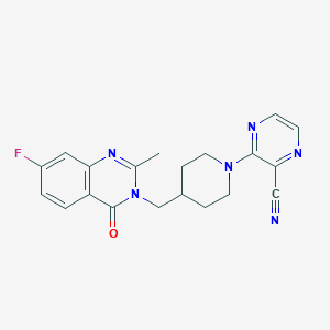 3-[4-[(7-Fluoro-2-methyl-4-oxoquinazolin-3-yl)methyl]piperidin-1-yl]pyrazine-2-carbonitrile