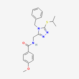 molecular formula C21H24N4O2S B2524928 N-((4-苄基-5-(异丙硫基)-4H-1,2,4-三唑-3-基)甲基)-4-甲氧基苯甲酰胺 CAS No. 476447-61-7