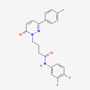 molecular formula C21H19F2N3O2 B2524940 N-(3,4-二氟苯基)-4-(6-氧代-3-(对甲苯基)吡啶并哒嗪-1(6H)-基)丁酰胺 CAS No. 946216-51-9
