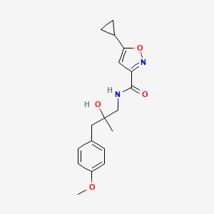 molecular formula C18H22N2O4 B2524942 5-环丙基-N-(2-羟基-3-(4-甲氧基苯基)-2-甲基丙基)异恶唑-3-甲酰胺 CAS No. 1396860-08-4