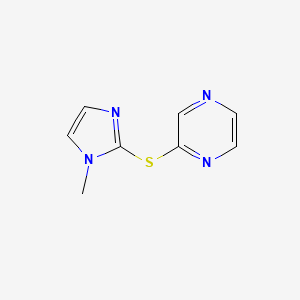 molecular formula C8H8N4S B2524951 2-((1-methyl-1H-imidazol-2-yl)thio)pyrazine CAS No. 1864112-37-7