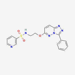 molecular formula C18H16N6O3S B2524953 N-(2-((3-phenyl-[1,2,4]triazolo[4,3-b]pyridazin-6-yl)oxy)ethyl)pyridine-3-sulfonamide CAS No. 1021051-14-8