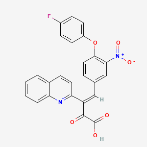 molecular formula C25H15FN2O6 B2524954 4-[4-(4-Fluorophenoxy)-3-nitrophenyl]-2-oxo-3-(quinolin-2-yl)but-3-enoic acid CAS No. 750629-35-7