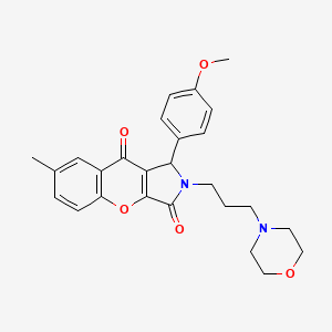 molecular formula C26H28N2O5 B2524969 1-(4-Methoxyphenyl)-7-methyl-2-(3-morpholinopropyl)-1,2-dihydrochromeno[2,3-c]pyrrole-3,9-dione CAS No. 879921-67-2