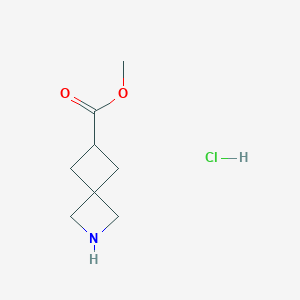molecular formula C8H14ClNO2 B2524975 Methyl 2-azaspiro[3.3]heptane-6-carboxylate;hydrochloride CAS No. 2361634-43-5