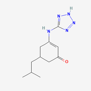molecular formula C11H17N5O B2524976 5-(2-甲基丙基)-3-(2H-四唑-5-氨基)环己-2-烯-1-酮 CAS No. 1020251-83-5