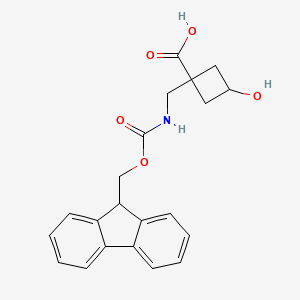 molecular formula C21H21NO5 B2524984 1-[(9H-Fluoren-9-ylmethoxycarbonylamino)methyl]-3-hydroxycyclobutane-1-carboxylic acid CAS No. 2138514-35-7