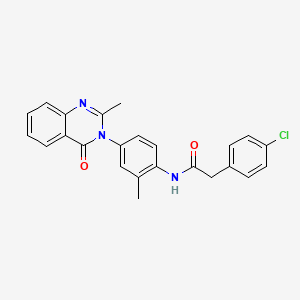 molecular formula C24H20ClN3O2 B2524985 2-(4-chlorophenyl)-N-[2-methyl-4-(2-methyl-4-oxoquinazolin-3-yl)phenyl]acetamide CAS No. 903329-24-8
