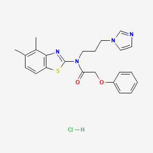molecular formula C23H25ClN4O2S B2524986 盐酸N-(3-(1H-咪唑-1-基)丙基)-N-(4,5-二甲基苯并[d]噻唑-2-基)-2-苯氧基乙酰胺 CAS No. 1216762-62-7