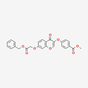 molecular formula C26H20O8 B2524999 Phenylmethyl 2-{3-[4-(methoxycarbonyl)phenoxy]-4-oxochromen-7-yloxy}acetate CAS No. 844850-63-1
