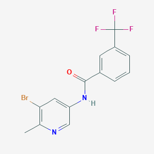 molecular formula C14H10BrF3N2O B2525017 N-(5-Bromo-6-methylpyridin-3-yl)-3-(trifluoromethyl)benzamide CAS No. 1628839-35-9