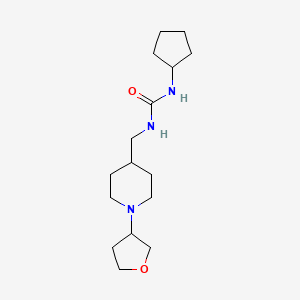 molecular formula C16H29N3O2 B2525018 1-Cyclopentyl-3-((1-(tetrahydrofuran-3-yl)piperidin-4-yl)methyl)urea CAS No. 2034291-10-4