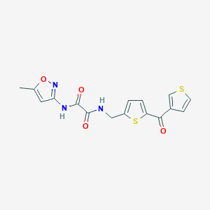 molecular formula C16H13N3O4S2 B2525032 N1-(5-methylisoxazol-3-yl)-N2-((5-(thiophene-3-carbonyl)thiophen-2-yl)methyl)oxalamide CAS No. 1797761-06-8