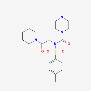 molecular formula C20H30N4O4S B2525033 4-methyl-N-(2-oxo-2-(piperidin-1-yl)ethyl)-N-tosylpiperazine-1-carboxamide CAS No. 899744-59-3