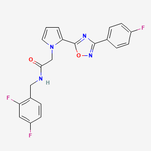 molecular formula C21H15F3N4O2 B2525038 N-(2,4-difluorobenzyl)-2-{2-[3-(4-fluorophenyl)-1,2,4-oxadiazol-5-yl]-1H-pyrrol-1-yl}acetamide CAS No. 1260985-70-3