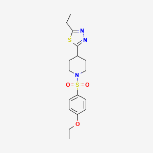 molecular formula C17H23N3O3S2 B2525039 2-(1-((4-Ethoxyphenyl)sulfonyl)piperidin-4-yl)-5-ethyl-1,3,4-thiadiazole CAS No. 1105208-72-7