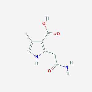 molecular formula C8H10N2O3 B2525043 2-(carbamoylmethyl)-4-methyl-1H-pyrrole-3-carboxylic acid CAS No. 1909337-20-7