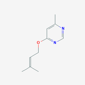 molecular formula C10H14N2O B2525045 4-Methyl-6-(3-methylbut-2-enoxy)pyrimidine CAS No. 2380175-23-3