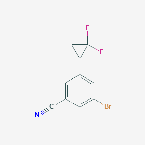 molecular formula C10H6BrF2N B2525049 3-Bromo-5-(2,2-difluorocyclopropyl)benzonitrile CAS No. 2413374-02-2