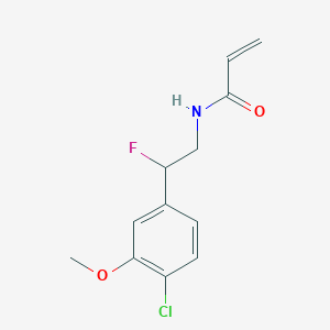 molecular formula C12H13ClFNO2 B2525050 N-[2-(4-Chloro-3-methoxyphenyl)-2-fluoroethyl]prop-2-enamide CAS No. 2361641-51-0