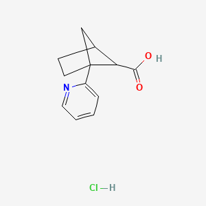molecular formula C12H14ClNO2 B2525051 盐酸1-(吡啶-2-基)双环[2.1.1]己烷-5-羧酸 CAS No. 2172510-84-6