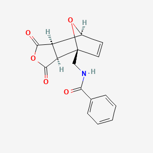 molecular formula C16H13NO5 B2525060 N-{[(1R,2S,6R,7S)-3,5-dioxo-4,10-dioxatricyclo[5.2.1.0^{2,6}]dec-8-en-1-yl]methyl}benzamide CAS No. 1418113-64-0