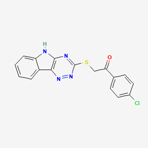 molecular formula C17H11ClN4OS B2525063 1-(4-Chloro-phenyl)-2-(9H-1,3,4,9-tetraaza-fluoren-2-ylsulfanyl)-ethanone CAS No. 61054-38-4