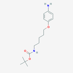 molecular formula C16H26N2O3 B2525064 特丁基N-[5-(4-氨基苯氧基)戊基]氨基甲酸酯 CAS No. 2359250-51-2