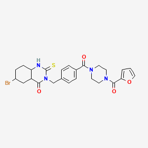 6-Bromo-3-({4-[4-(furan-2-carbonyl)piperazine-1-carbonyl]phenyl}methyl)-2-sulfanylidene-1,2,3,4-tetrahydroquinazolin-4-one