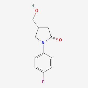 molecular formula C11H12FNO2 B2525070 1-(4-Fluorophenyl)-4-(hydroxymethyl)pyrrolidin-2-one CAS No. 133747-63-4