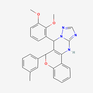 molecular formula C27H24N4O3 B2525084 7-(2,3-二甲氧基苯基)-6-(间甲苯基)-7,12-二氢-6H-色烯[4,3-d][1,2,4]三唑并[1,5-a]嘧啶 CAS No. 868147-94-8