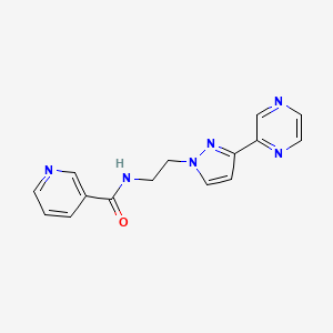 molecular formula C15H14N6O B2525086 N-(2-(3-(吡啶-2-基)-1H-吡唑-1-基)乙基)烟酰胺 CAS No. 2034504-79-3