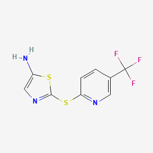 B2525105 2-[5-(Trifluoromethyl)pyridin-2-yl]sulfanyl-1,3-thiazol-5-amine CAS No. 1971176-94-9