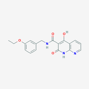 molecular formula C18H17N3O4 B2525115 N~3~-(3-乙氧基苄基)-4-羟基-2-氧代-1,2-二氢[1,8]萘啶-3-甲酰胺 CAS No. 1251629-50-1